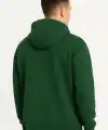 Erkek Kapüşonlu Hoodie Cepli Çıtçıtlı 3 İplik Pamuklu Sweatshirt - Haki