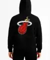 Erkek Kapüşonlu Kanguru Cepli Sweatshirt 3 İplik Pamuklu Baskılı Hoodie - Siyah