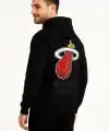 Erkek Kapüşonlu Kanguru Cepli Sweatshirt 3 İplik Pamuklu Baskılı Hoodie - Siyah