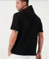 Erkek Kapüşonlu Tişört Kısa Kol Düz Oversize T-shirt - Siyah