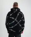 ERKEK Kapüşonlu Varak ve Pano Baskılı Hoodie  SweatShirt- Siyah