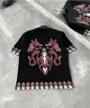 Erkek  Kısa kol  Bisiklet Yaka Baskılı Oversize T-Shirt - Siyah