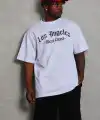 Erkek Kısa Kol Tişört Bisiklet Yaka KANAT Baskılı Oversize T-Shirt - Beyaz