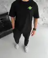 Erkek Kısa Kol Tişört Bisiklet Yaka RİCK AND MORTY Baskılı T-Shirt - Siyah