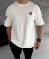Erkek Kısa Kol Tişört Bisiklet Yaka W Wildone Baskılı T-Shirt - Beyaz