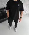 Erkek Kısa Kol Tişört Bisiklet Yaka W Wildone Baskılı T-Shirt - Siyah