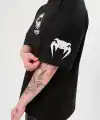 Erkek Kısa Kol Tişört Göğüs ve Kol Bisiklet Yaka Baskılı T-Shirt - Siyah