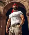 Erkek Kısa Kol Yazlık Tişört Bisiklet Yaka Baskılı Oversize T-Shirt - Beyaz