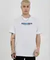 Erkek Kısa Kol Yazlık Tişört Bisiklet Yaka Baskılı Oversize T-Shirt - Beyaz