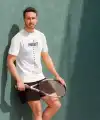 Erkek Kısa Kol Yazlık Tişört Bisiklet Yaka Baskılı Oversize T-Shirt - Beyaz