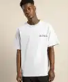 Erkek Kısa Kol Yazlık Tişört Bisiklet Yaka Baskılı Oversize T-Shirt - Beyaz