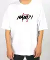 Erkek Kısa Kol Yazlık Tişört Bisiklet Yaka Baskılı Oversize T-Shirt - Beyaz