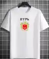 Erkek Kısa Kol Yazlık Tişört Bisiklet Yaka Baskılı Oversize T-Shirt - Beyaz