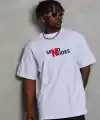 Erkek Kısa Kol Yazlık Tişört Bisiklet Yaka Baskılı Oversize T-Shirt - Beyaz