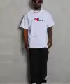 Erkek Kısa Kol Yazlık Tişört Bisiklet Yaka Baskılı Oversize T-Shirt - Beyaz