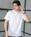 Erkek Kısa Kol Yazlık Tişört Bisiklet Yaka Baskılı Oversize T-Shirt - Beyaz