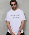 Erkek Kısa Kol Yazlık Tişört Bisiklet Yaka Baskılı Oversize T-Shirt - Beyaz