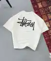 Erkek Kısa Kol Yazlık Tişört Bisiklet Yaka Baskılı Oversize T-Shirt - Beyaz