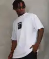 Erkek Kısa Kol Yazlık Tişört Bisiklet Yaka Baskılı Oversize T-Shirt - Beyaz