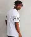 Erkek Kısa Kol Yazlık Tişört Bisiklet Yaka Baskılı Oversize T-Shirt - Beyaz