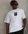 Erkek Kısa Kol Yazlık Tişört Bisiklet Yaka Baskılı Oversize T-Shirt - Beyaz