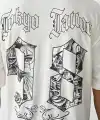 Erkek Kısa Kol Yazlık Tişört Bisiklet Yaka Baskılı Oversize T-Shirt - Beyaz