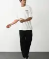 Erkek Kısa Kol Yazlık Tişört Bisiklet Yaka Baskılı Oversize T-Shirt - Beyaz