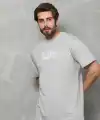 Erkek Kısa Kol Yazlık Tişört Bisiklet Yaka Baskılı Oversize T-Shirt - Gri