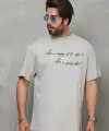 Erkek Kısa Kol Yazlık Tişört Bisiklet Yaka Baskılı Oversize T-Shirt - Gri