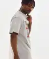 Erkek Kısa Kol Yazlık Tişört Bisiklet Yaka Baskılı Oversize T-Shirt - Gri