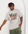 Erkek Kısa Kol Yazlık Tişört Bisiklet Yaka Baskılı Oversize T-Shirt - Gri