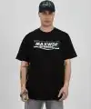 Erkek Kısa Kol Yazlık Tişört Bisiklet Yaka Baskılı Oversize T-Shirt - Siyah