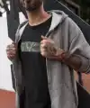 Erkek Kısa Kol Yazlık Tişört Bisiklet Yaka Baskılı Oversize T-Shirt - Siyah