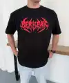 Erkek Kısa Kol Yazlık Tişört Bisiklet Yaka Baskılı Oversize T-Shirt - Siyah