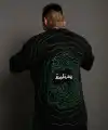 Erkek Kısa Kol Yazlık Tişört Bisiklet Yaka Baskılı Oversize T-Shirt - Siyah