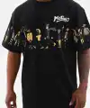 Erkek Kısa Kol Yazlık Tişört Bisiklet Yaka Baskılı Oversize T-Shirt - Siyah