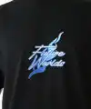 Erkek Kısa Kol Yazlık Tişört Bisiklet Yaka Baskılı Oversize T-Shirt - Siyah