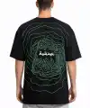 Erkek Kısa Kol Yazlık Tişört Bisiklet Yaka Baskılı Oversize T-Shirt - Siyah