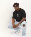 Erkek Kısa Kol Yazlık Tişört Bisiklet Yaka Baskılı Oversize T-Shirt - Siyah