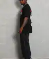 Erkek Kısa Kol Yazlık Tişört Bisiklet Yaka Baskılı Oversize T-Shirt - Siyah