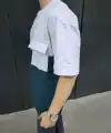 Erkek Kısa Kol Yazlık Tişört Torba Cepli Parçalı T-Shirt - Lacivert
