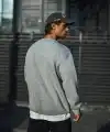 Erkek Kışlık Bisiklet Yaka 3 İplik Basic SweatShirt - Gri