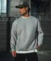 Erkek Kışlık Bisiklet Yaka 3 İplik Basic SweatShirt - Gri
