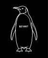 Erkek Nihilist Penguen Baskılı 3 İplik Pamuklu Kapüşonlu Sweatshirt Hoodie Siyah