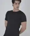 Erkek Omuz Fileli T-Shirt Kısa Kol Bisiklet Yaka Slimfit Tişört   - Siyah