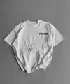 Erkek Ön ve Arka Baskılı T-Shirt Kısa Kol Bisiklet Yaka Regular Fit Tişört - Beyaz