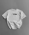 Erkek Ön ve Arka Baskılı T-Shirt Kısa Kol Bisiklet Yaka Regular Fit Tişört - Beyaz