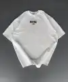 Erkek Ön ve Arka Baskılı T-Shirt Kısa Kol Bisiklet Yaka Regular Fit Tişört - Beyaz