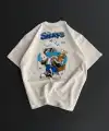 Erkek Ön ve Arka Baskılı T-Shirt Kısa Kol Bisiklet Yaka Regular Fit Tişört -  Beyaz