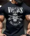 Erkek Ön ve Arka Baskılı T-Shirt Kısa Kol Bisiklet Yaka Regular Fit Tişört - Siyah